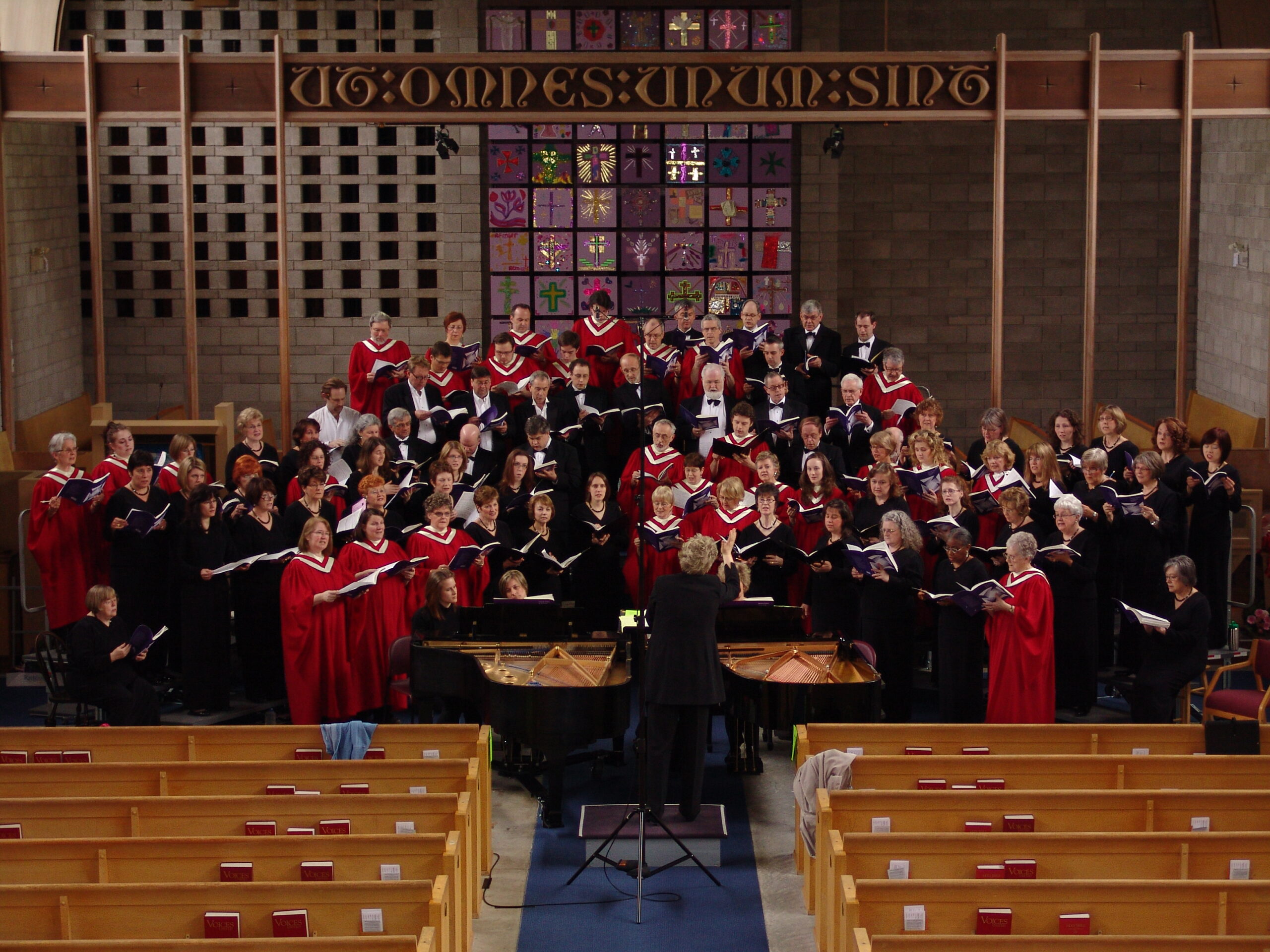 A choir sings in Shaughnessy Heights United Church